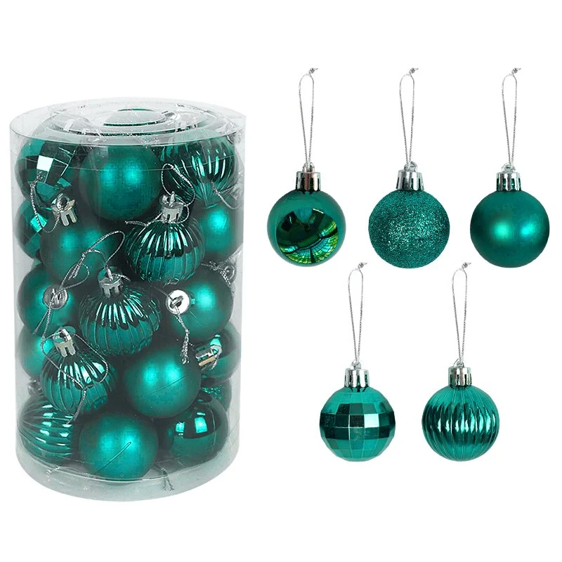 34pcs 4cm Christmas Tree Decorations Balls Bauble Xmas Party Hanging Ball Ornaments Christmas Decorations for Home New Year Gift