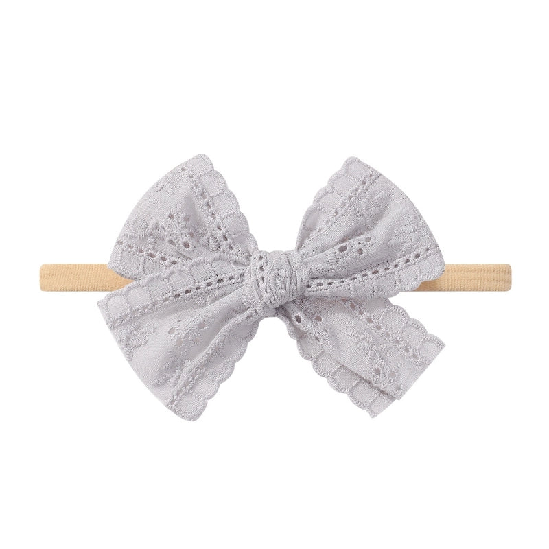 Baby Lace Hollow Soft Elasticity Traceless Hair Band Baby Bow Headband Princess Hair Accessories 3674