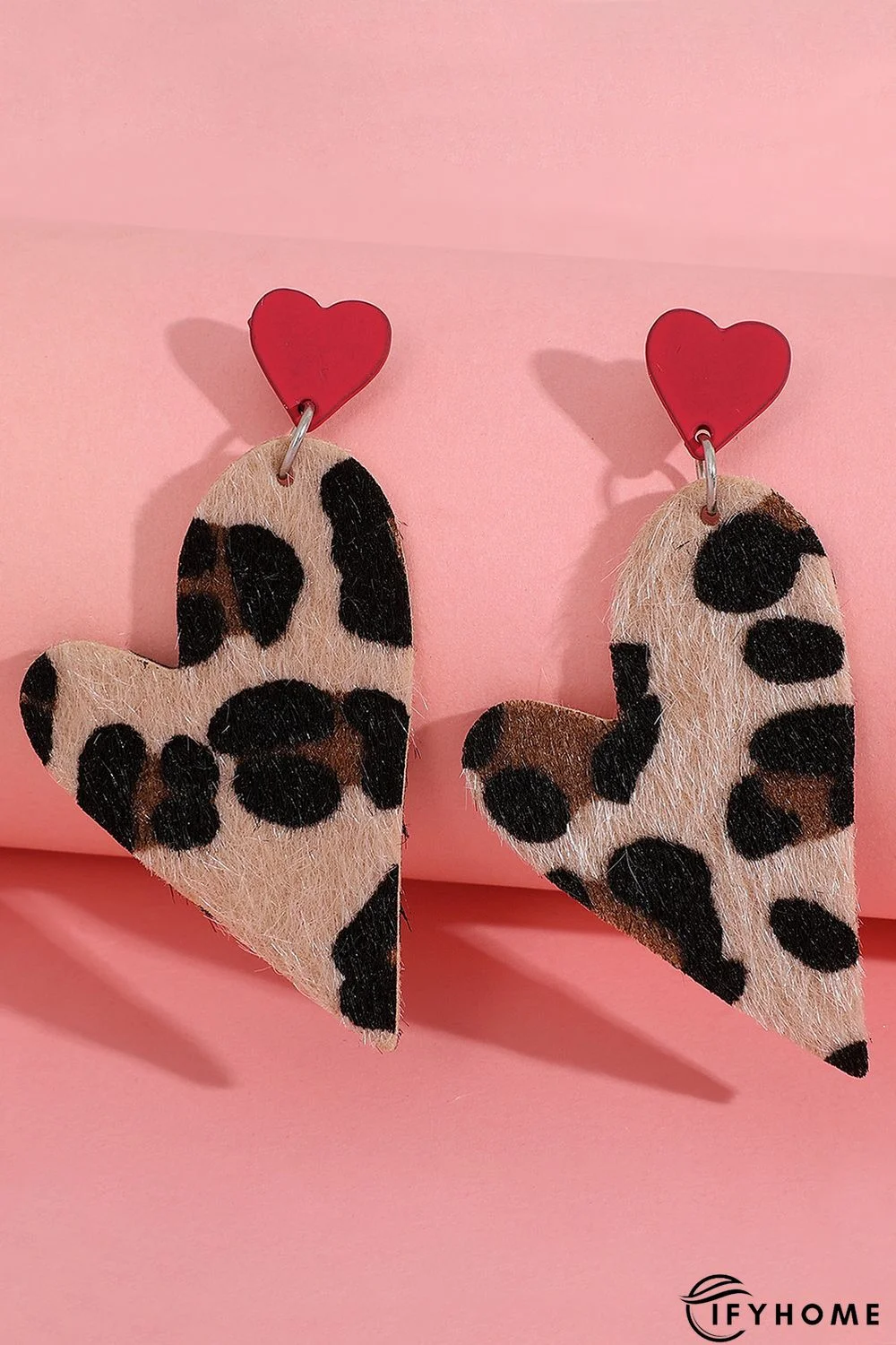 Leopard Red Heart Stud Drop Earrings | IFYHOME