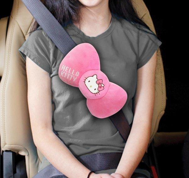 New Hello Kitty Bow Knot Car Seat Belt Shoulder Pad 1pc Car Accessories Pink A Cute Shop - Inspired by You For The Cute Soul 