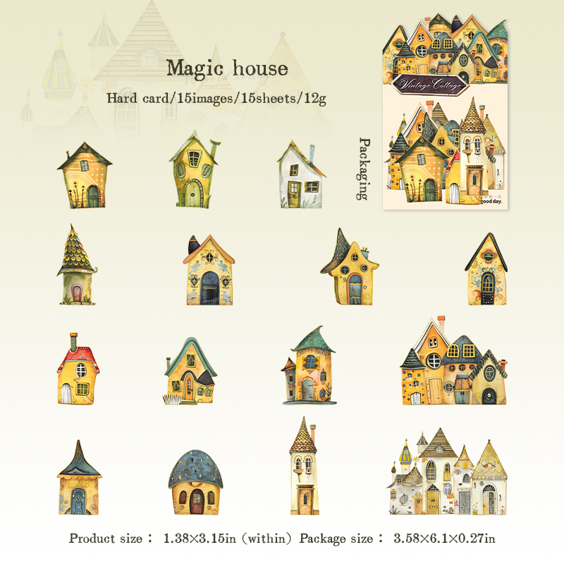 Sticker - Weird Cottage Series Vintage House Castle Landscaping 