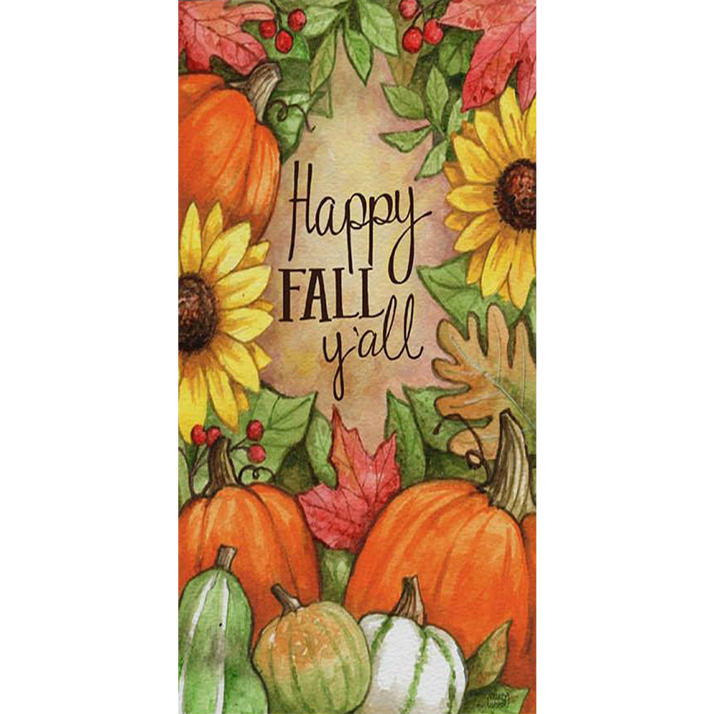 

40*80CM - Round Drill Diamond Painting - Autumn Pumpkin, 501 Original