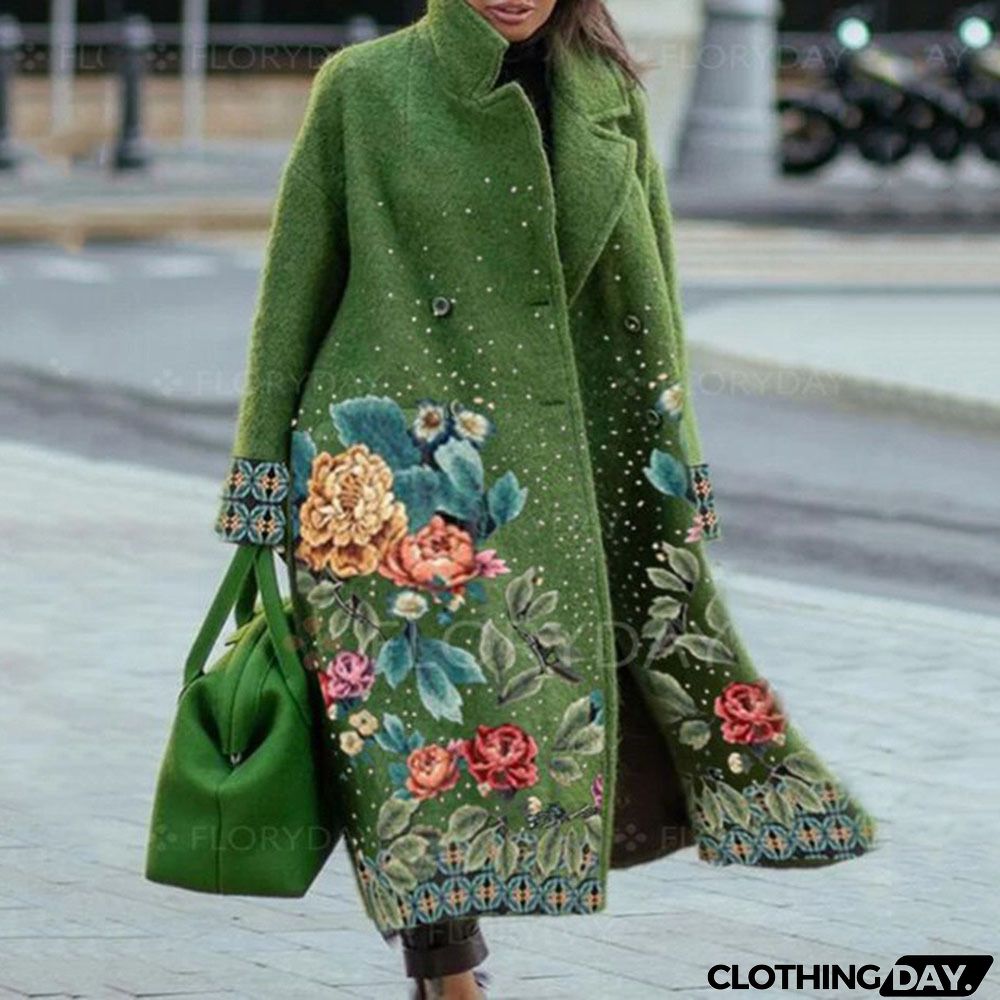 Women Fashion Autumn And Winter Long Sleeve Lapel Over Coat