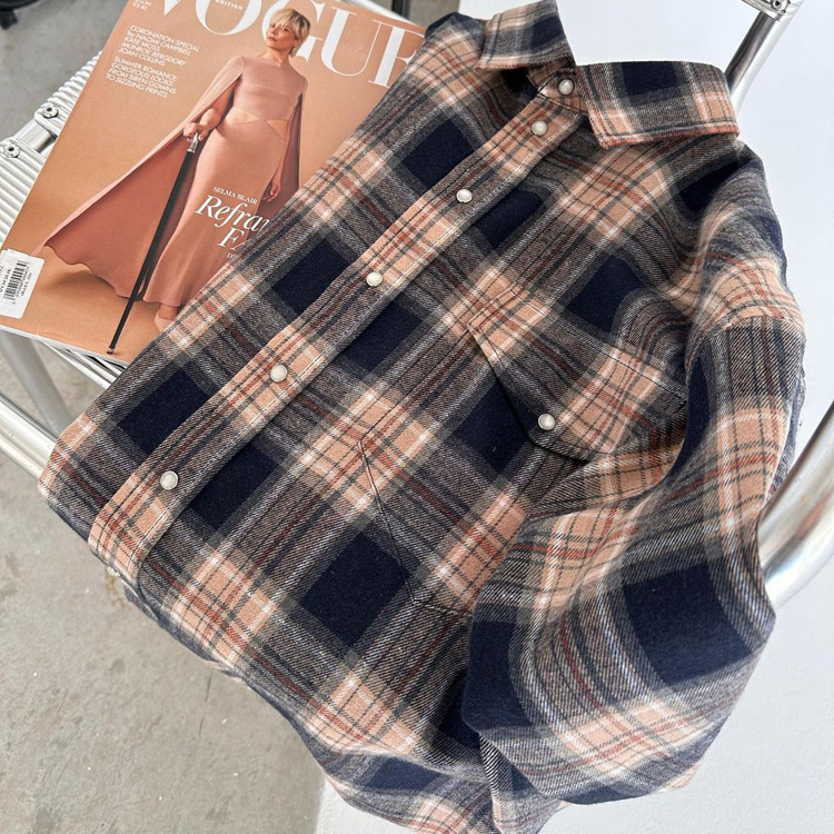 Ootddress Lapel Autumn 2025 Shirts Outwear Fashion Ladies Contrast Long Sleeve Patchwork Elegant Women Coat Cardigan Female Shirts