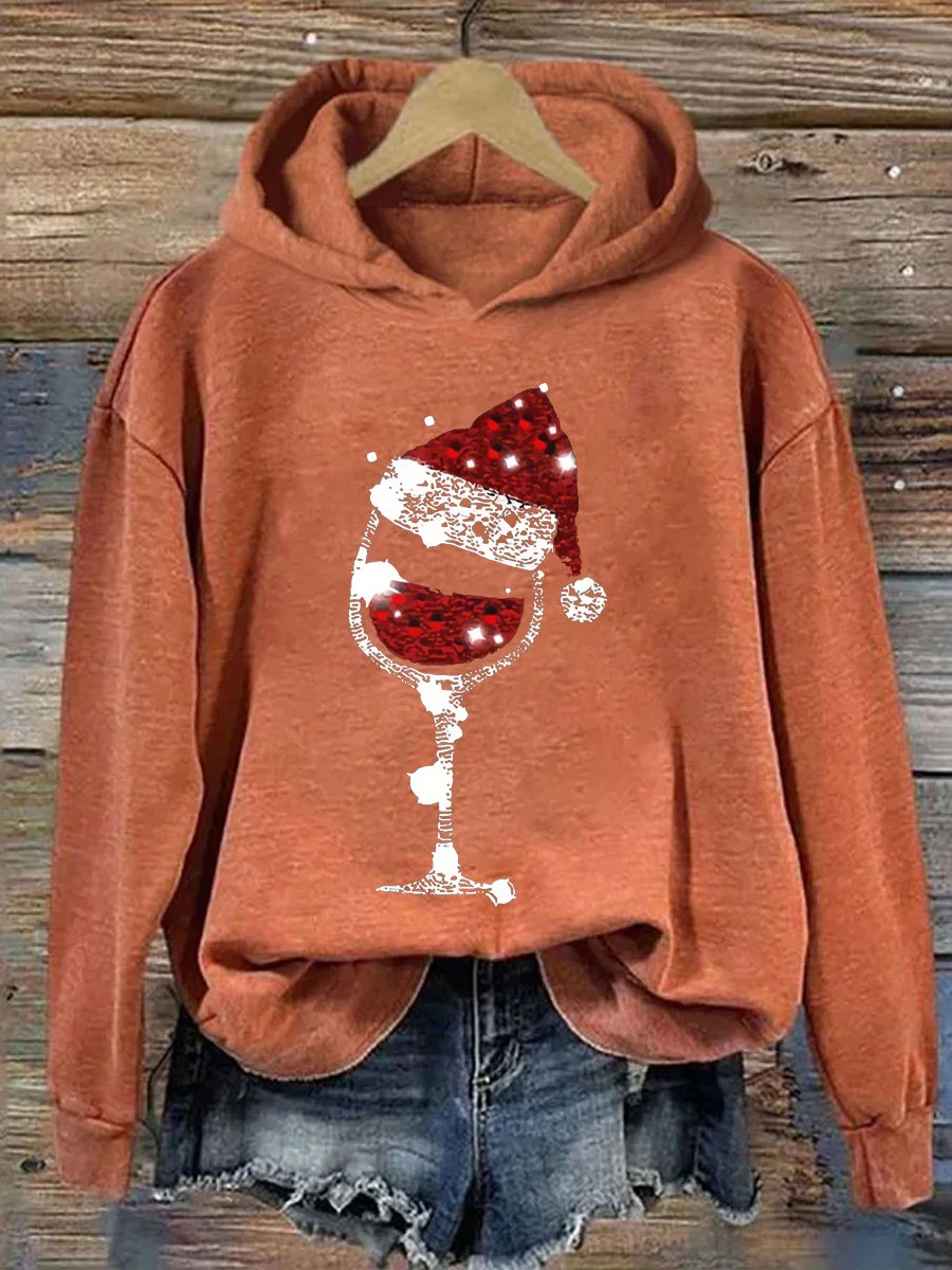 Christmas Wine Glasses Hoodie