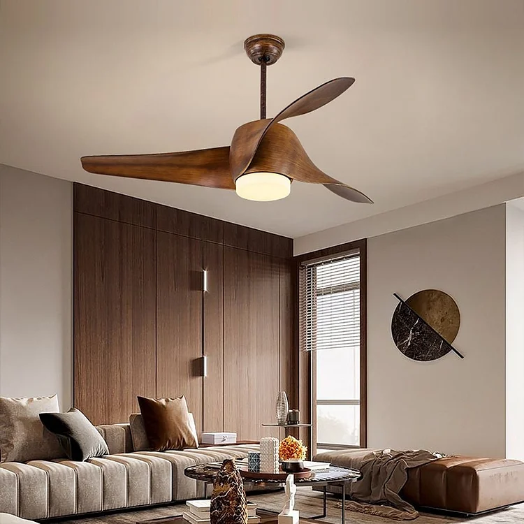 52 Inches Creative Intelligent Timing Three-color Dimming Ceiling Fan Light - Appledas
