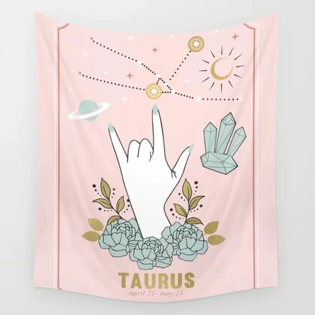 Sun Moon Tarot Tapestry Constelation Tapestry Pink Tarot Card Tapestry Wall Hanging Astrology Divination Beach Mat Wall Decor