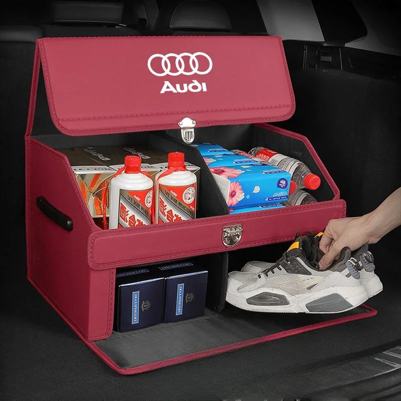 Car double layer trunk nappa leather storage box
