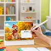 Dog 2027 DIY Paper Diamond Painting Calendar Set Special Shaped Drill Monthly Flip Tabletop Calendar Kit Handmade for Adults Beginners Gift Home Office Decor