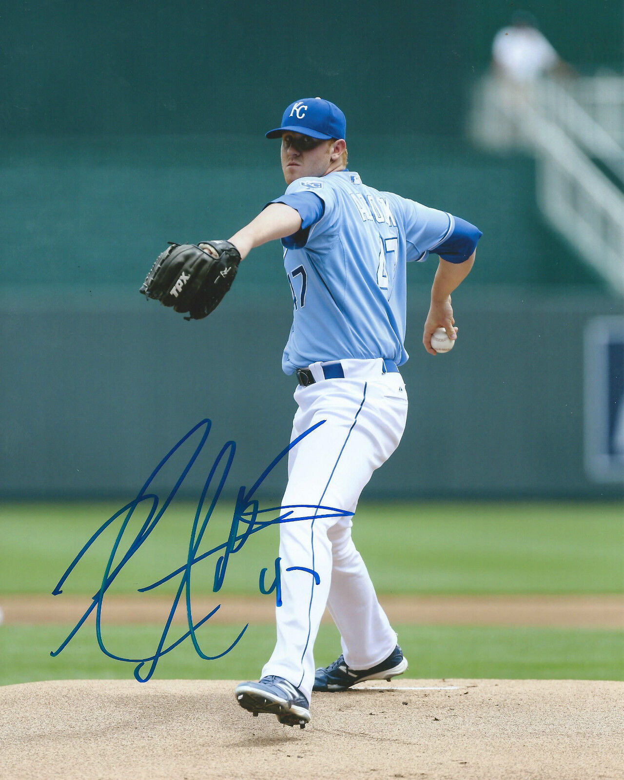 **GFA Kansas City Royals *NATHAN ADCOCK* Signed 8x10 Photo Poster painting N4 COA**