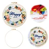 Flower-DIY Embroidery Kit with Pattern Cotton Threads Needles Hoop 30*30cm/11.81*11.81in tapestrymarket