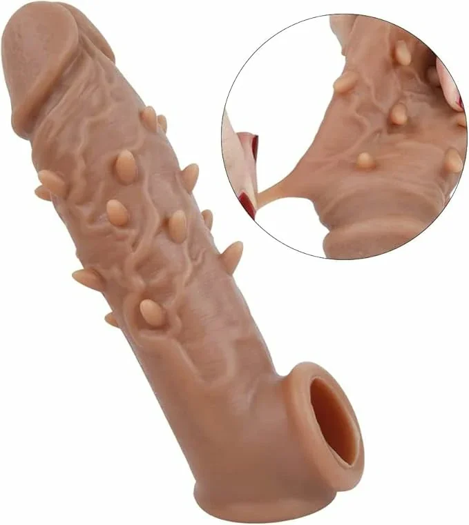 Reusable Condom and Soft Texture Sleeve Extender Sheath for Men