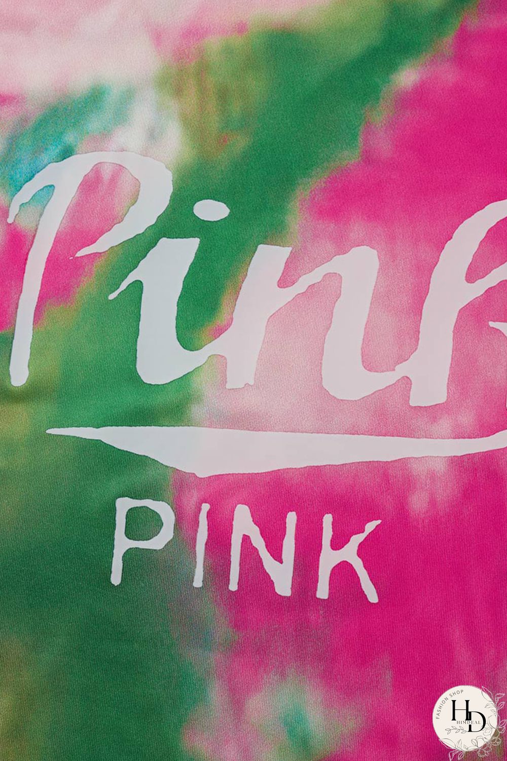 Orange Green Fashion Casual Letter Print Tie-dye O Neck Short Sleeve Dress Dresses