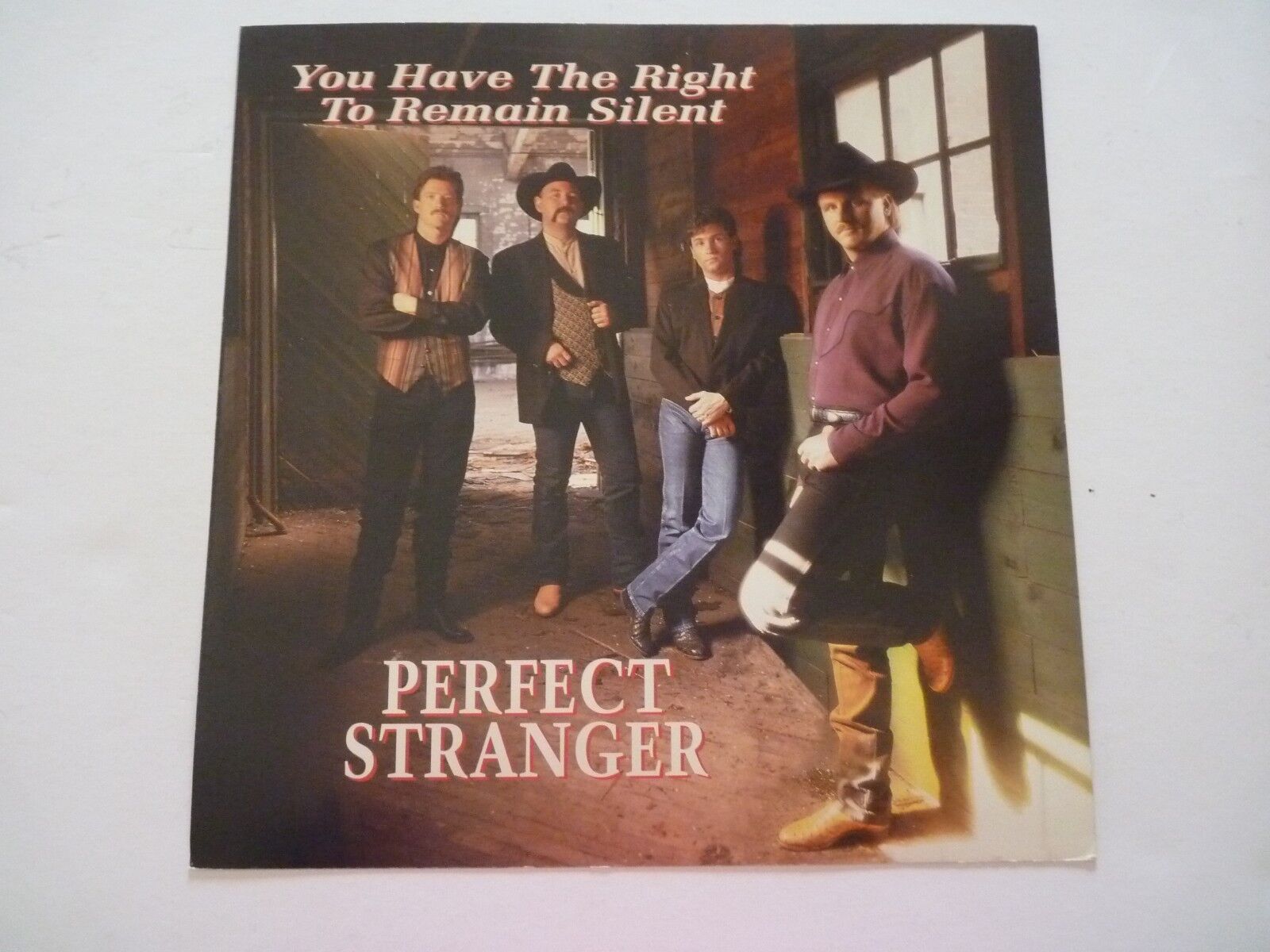 Perfect Stranger Right Remain Silent Cardboard LP Record Photo Poster painting Flat 12X12 Poster