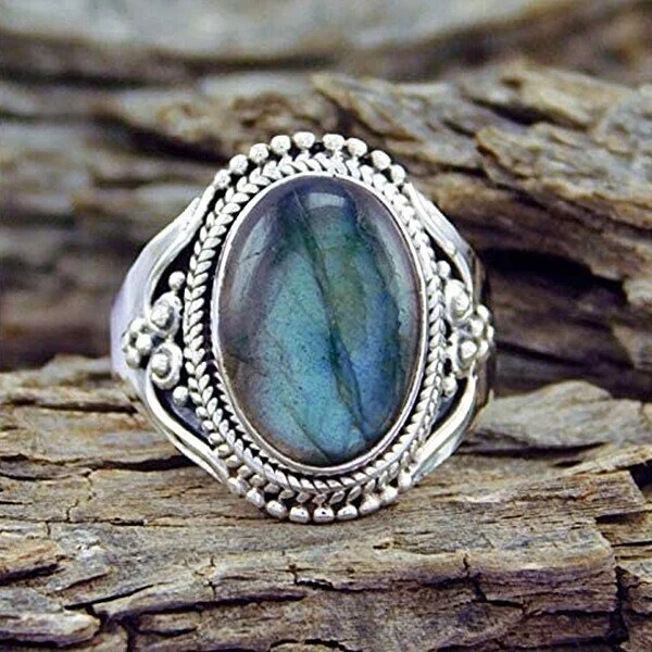 🔥 Last Day Promotion 70% OFF🔥-Sterling Silver Labradorite Gem Ring