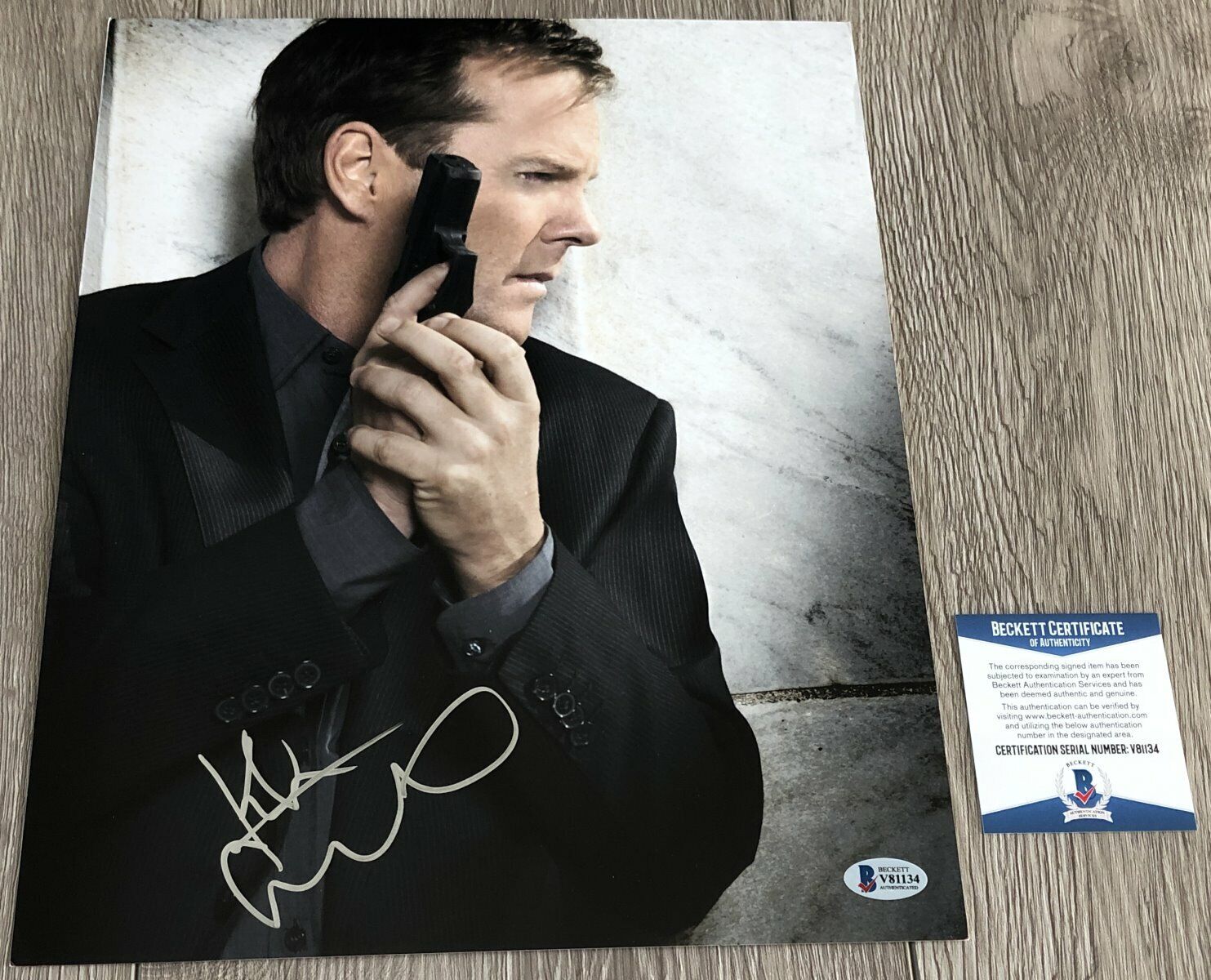 KIEFER SUTHERLAND SIGNED 24 JACK BAUER 11x14 Photo Poster painting w/EXACT PROOF BECKETT BAS COA