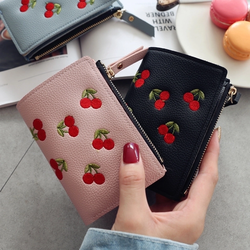Women’s Flower Pu Leather Zipper Wallets