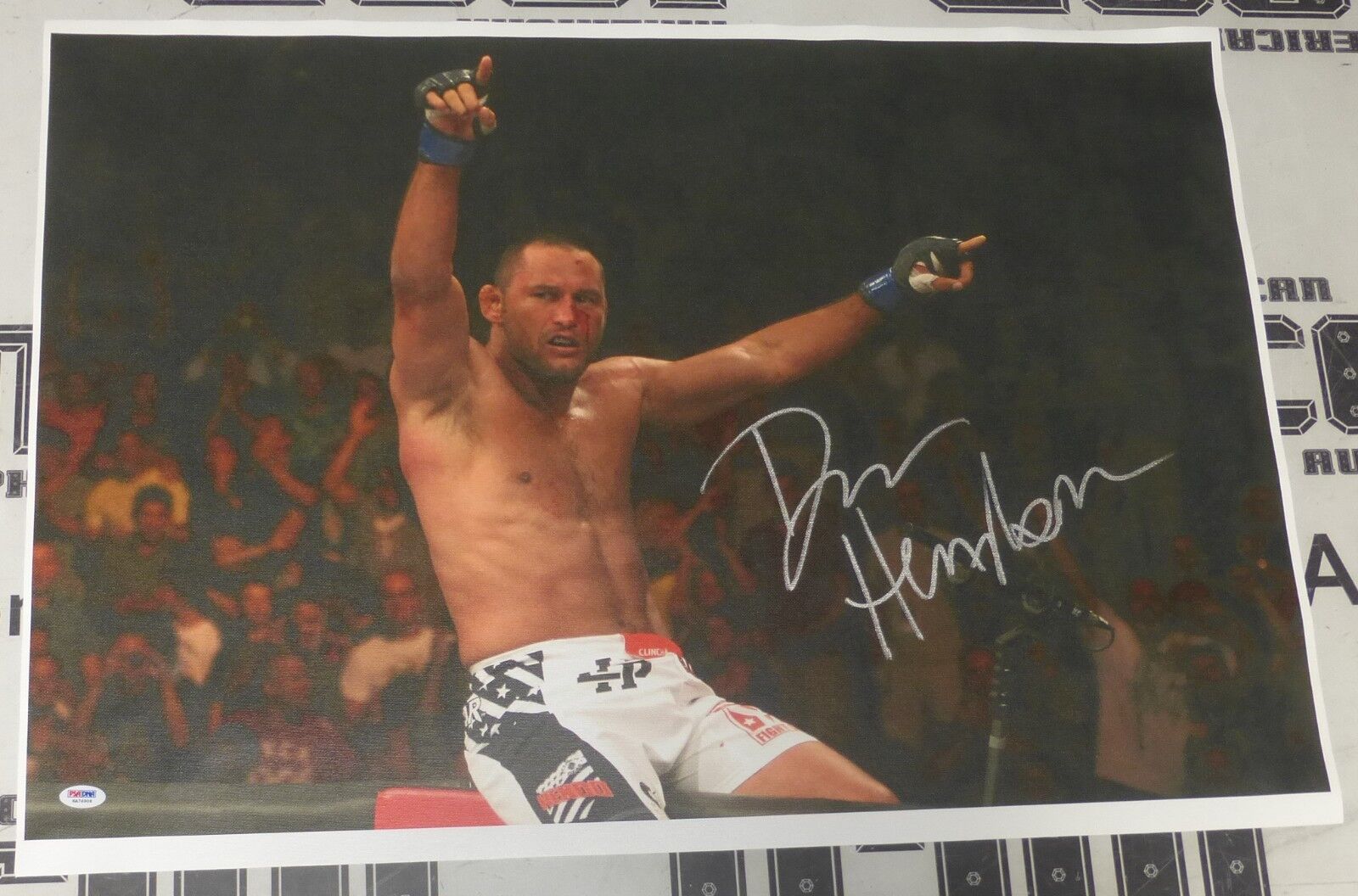 Dan Henderson Signed UFC 20x30 Canvas Photo Poster painting PSA/DNA COA Fight Night 38 v Shogun