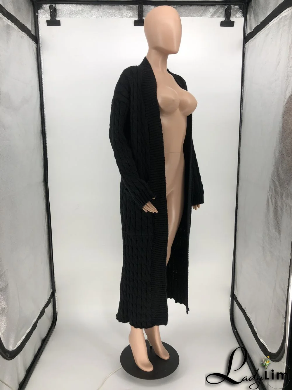 Women Winter Long Sleeve Plush Long Sweater Jacket