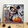 Diamond Painting - Partial Special Shaped Drill - Halloween Skeleton(Canvas|30*30cm)