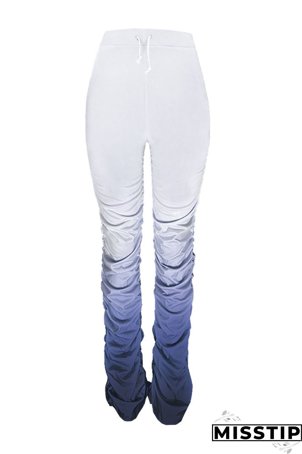 GradientYellow Fashion Casual Gradient Printed Trousers