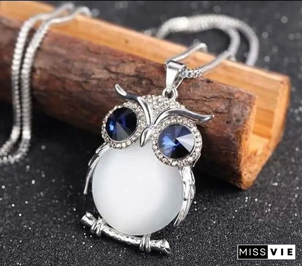 Shining women's Owl Necklace 925 Sterling Silver Gem Necklace Charm women's necklace party Necklace Valentine's Day gift engagement necklace fashion women's birthday gift jewelry accessories