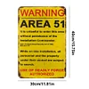 Warning Area 51 Warning - Vintage Metal Signs(12*16Inch) - Warning