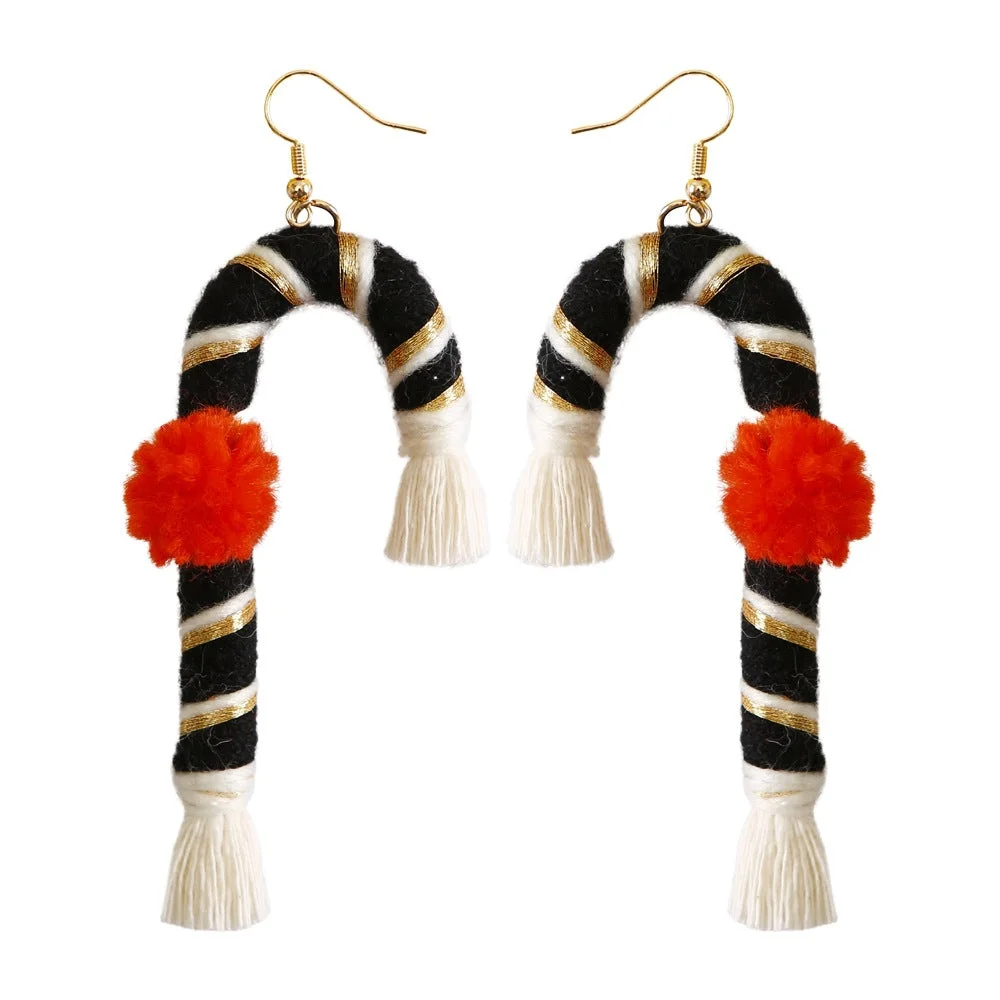 Tinyname® Santa Claus Earrings Bohemian Tassel Woven Earrings