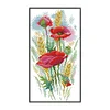 (Stamped/Counted) The Charm Of Poppy Flowers-14CT Cross Stitch 19*37cm/7.48*14.57in
