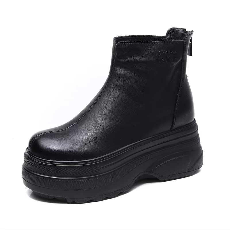 Yyvonne The Number Of Children In Thin Boots In Autumn And Winter Krainian Pine Cake Bottoms Leather Short Leather Short Boots Fashion Boots High And Super High Heels