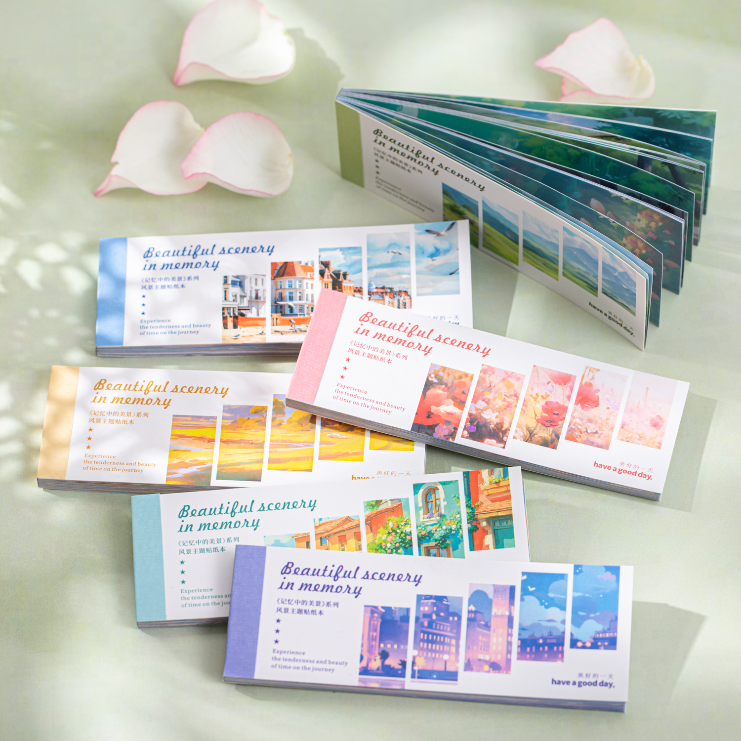 스티커북 - 추억 속 아름다운 풍경 시리즈 몽환적인 꽃 풍경