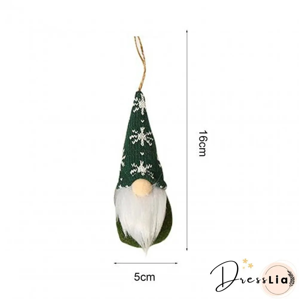 Nordic Style Wide Applying Long Mustache Handmade Santa Elf Hanging Christmas Ornaments