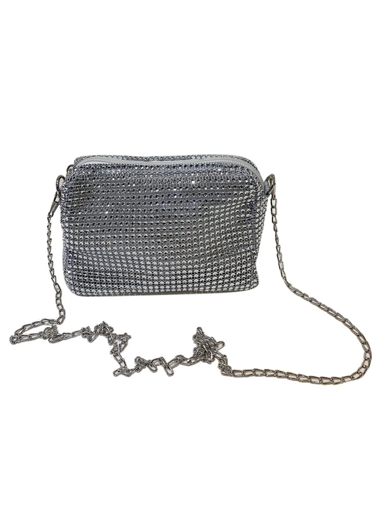 Fashion Diamonds Shoulder Bags Women Rhinestones Chain Crossbody Handbag