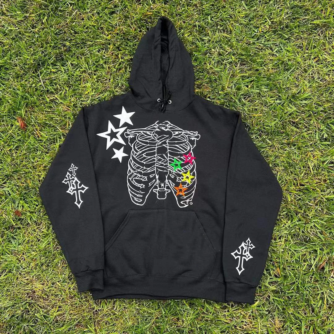 Cross skull casual street hoodie