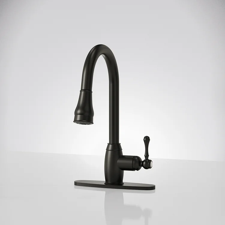 EVERSTEIN Pull Down Sprayer Kitchen Sink Faucet​ in Matte Black SFS-1177-BK