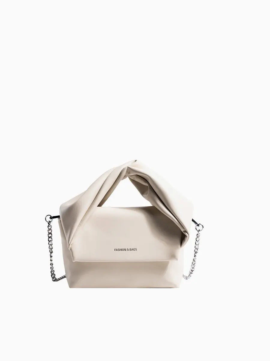 Letter Pleated Tote Bag