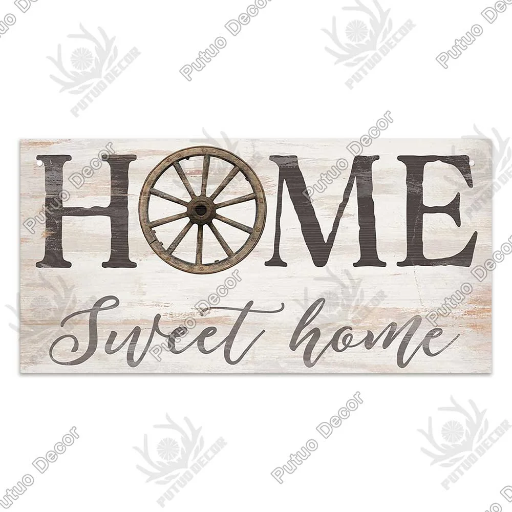 Putuo Decor Home Wooden Signs Family Wood Wall Plaque Wood Art Home Decor for Friendship Wooden Pendant Home Wall Decoration