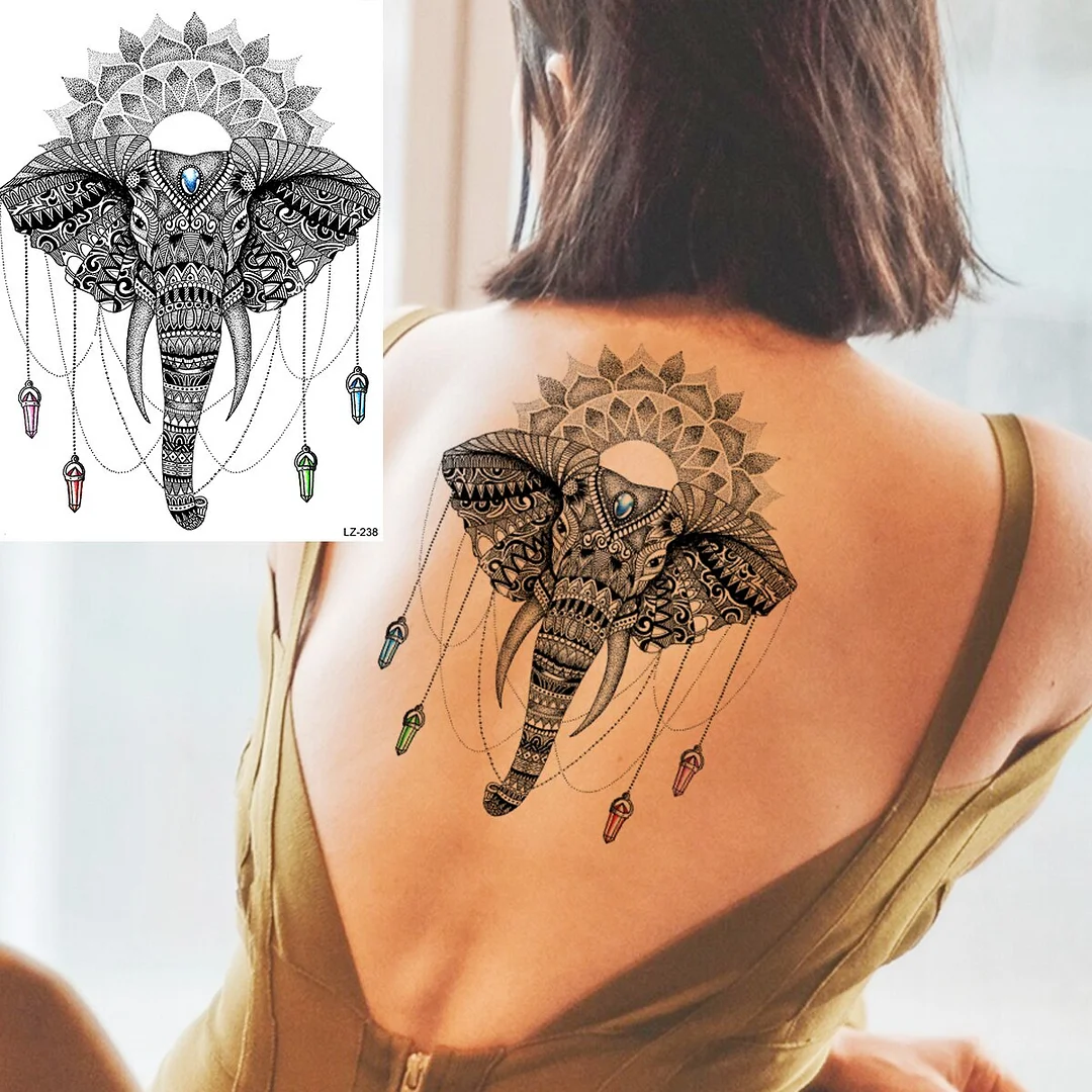 Henna Pendant Temporary Tattoos For Women Undertboob Girls Realistic Butterfly Rose Flower Fake Tattoo Sticker Chest Tatoos