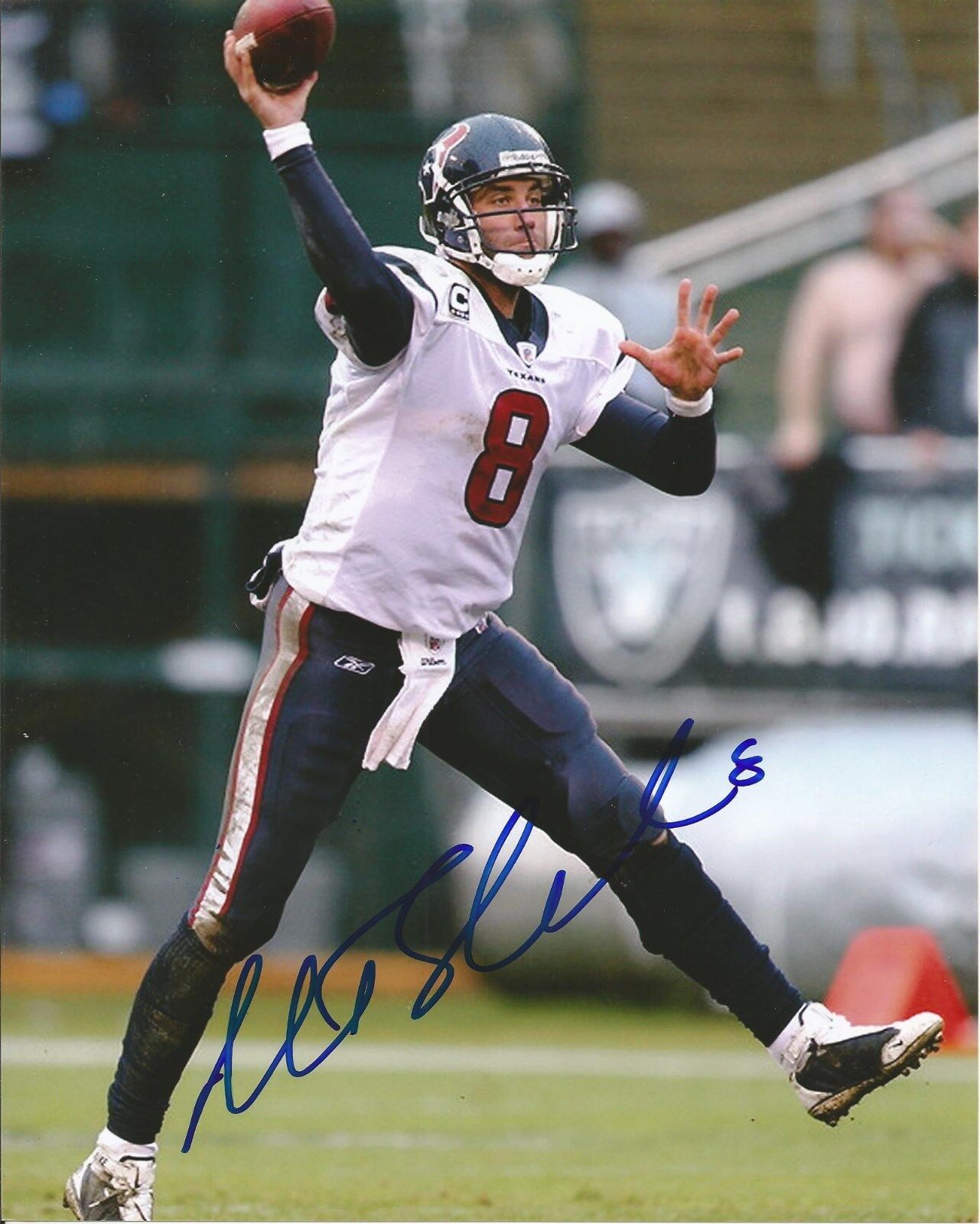 MATT SCHAUB SIGNED HOUSTON TEXANS 8x10 Photo Poster painting