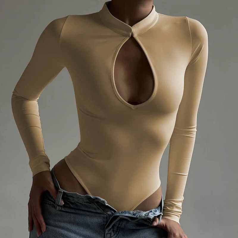 Uveng Uveng 2023 New Women's Ins Fashion Sexy Hot Girl Deep V Slim Slim Long Sleeve Jumpsuit