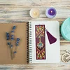 DIY Peafowl Special Shaped Diamond Painting Leather Bookmark with Tassel