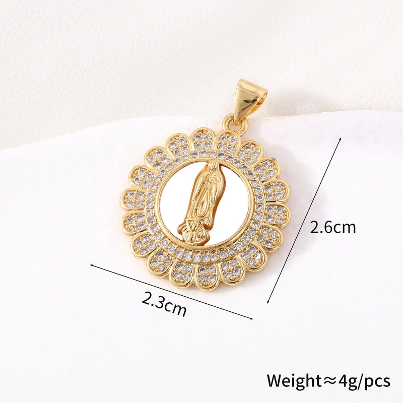 1 Piece 18*25mm 21 * 24mm 23*26mm Copper Geometric Virgin Mary Pendant Jewelry Accessories