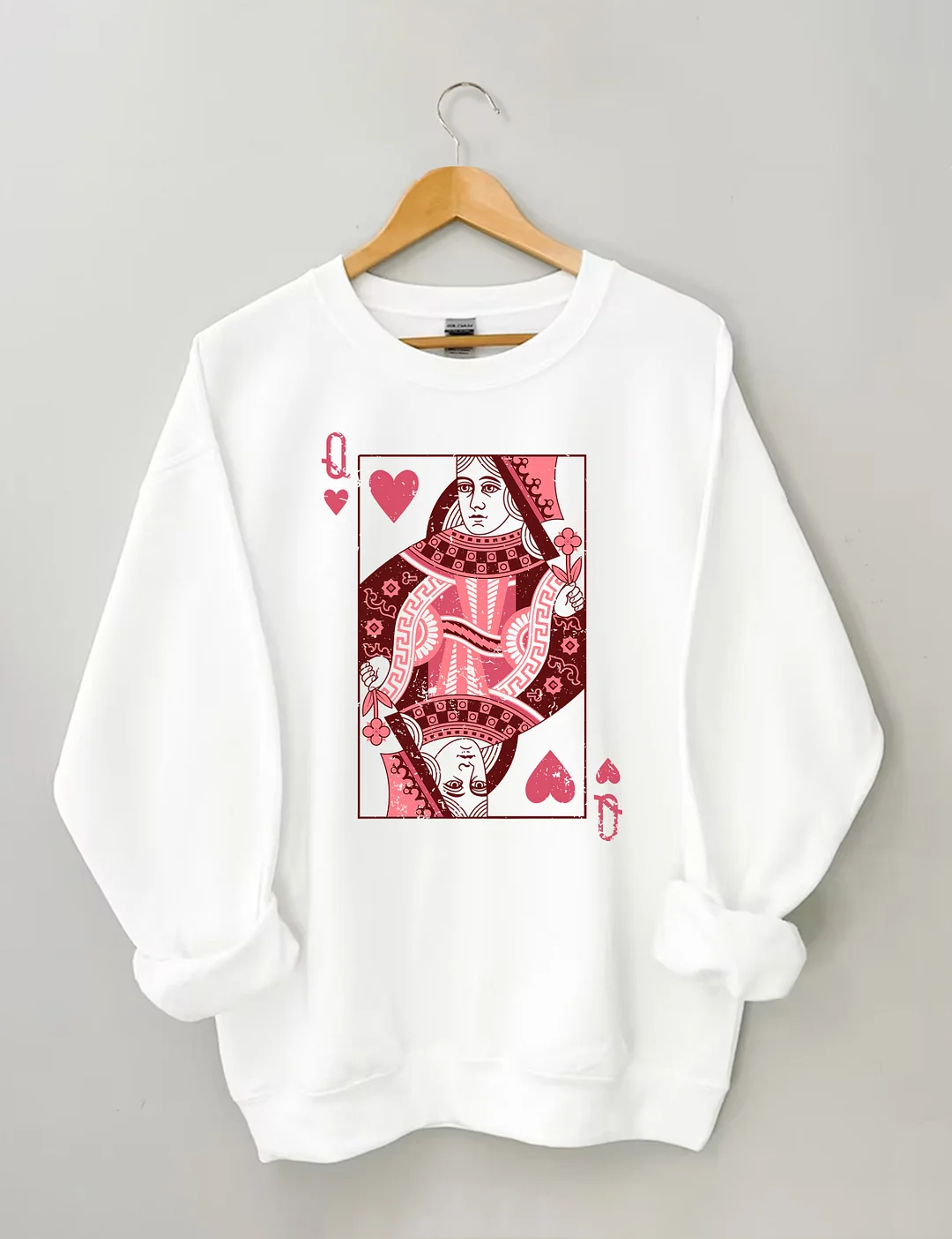 Queen Of Hearts Playing Card Sweatshirt
