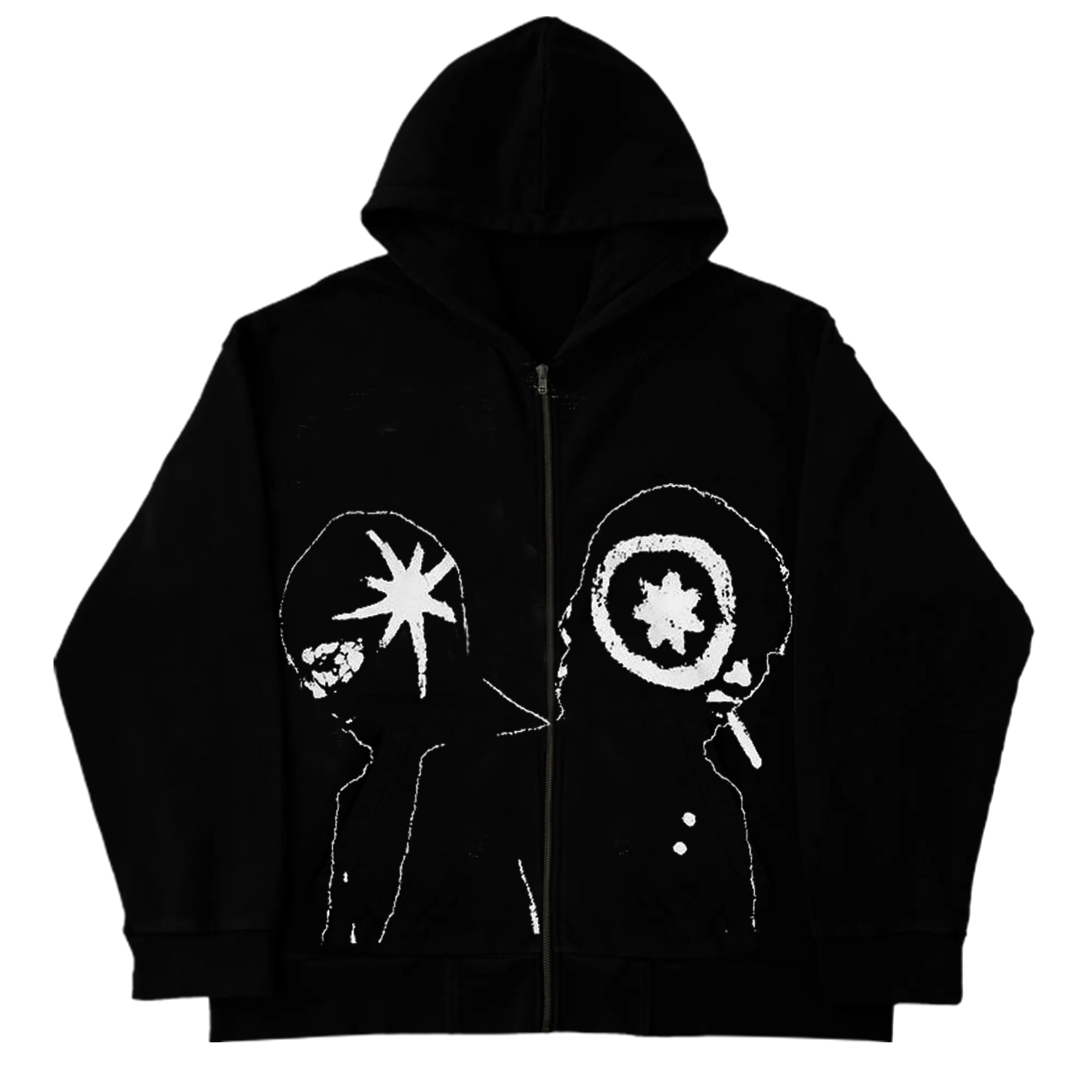 Hip Hop Gangsta Zip Up Fleece-Lined Zipper Hoodie