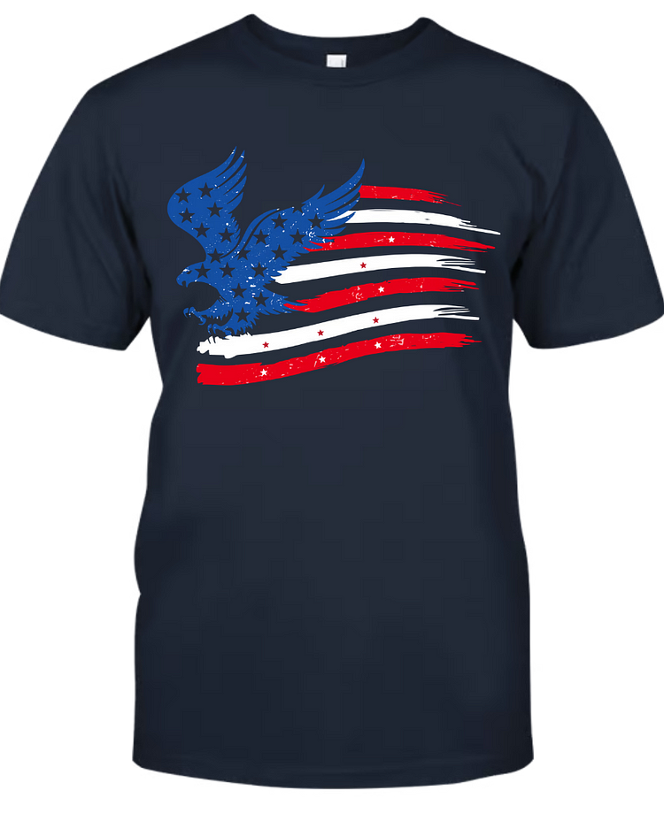 Papa With Grandkids Names 4th Of July T-Shirt
