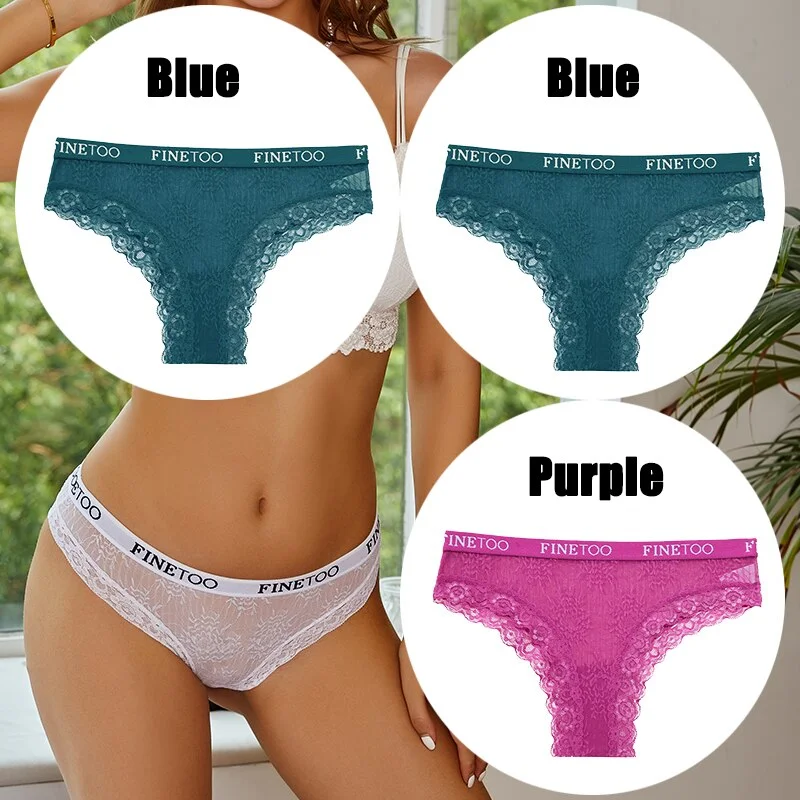 Billionm FINETOO Women Sexy Lace Panties Floral Perspective Underwear Intimates Brazilian Pant Female Breathable Thong Soft Lingerie
