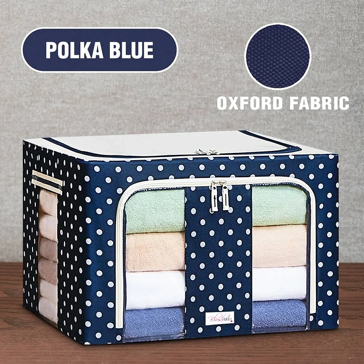 Oxford Fabric Collapsible Storage Boxes for Clothes/Quilts/Linen with Metal Supports