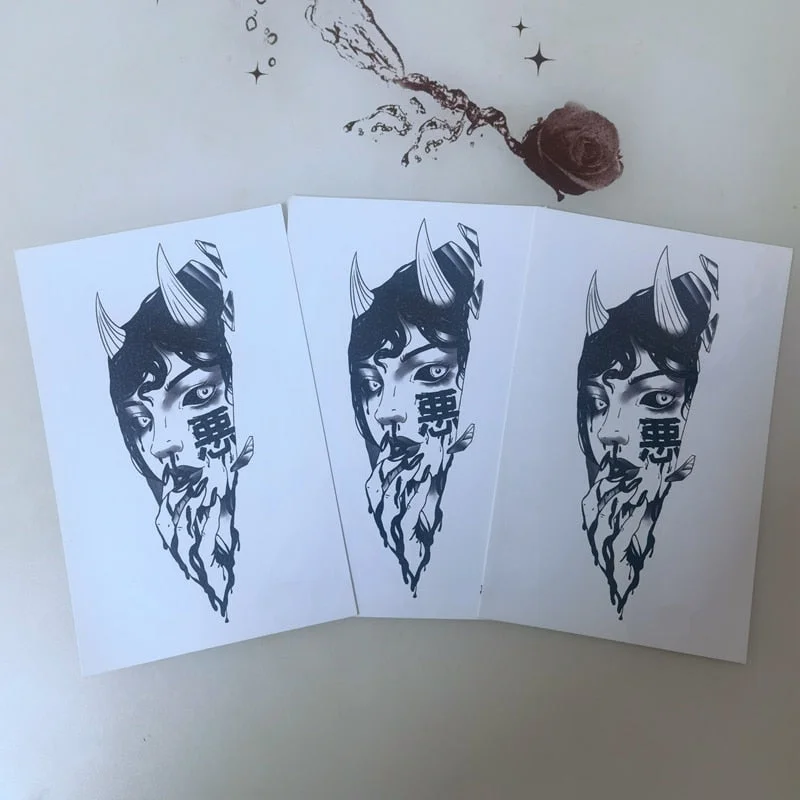 Anime Tattoo Sticker Waterproof for Men Women Body Art Personality Cool Butterfly Fake Tattoo Arm Thigh Pattern Temporary Tattoo