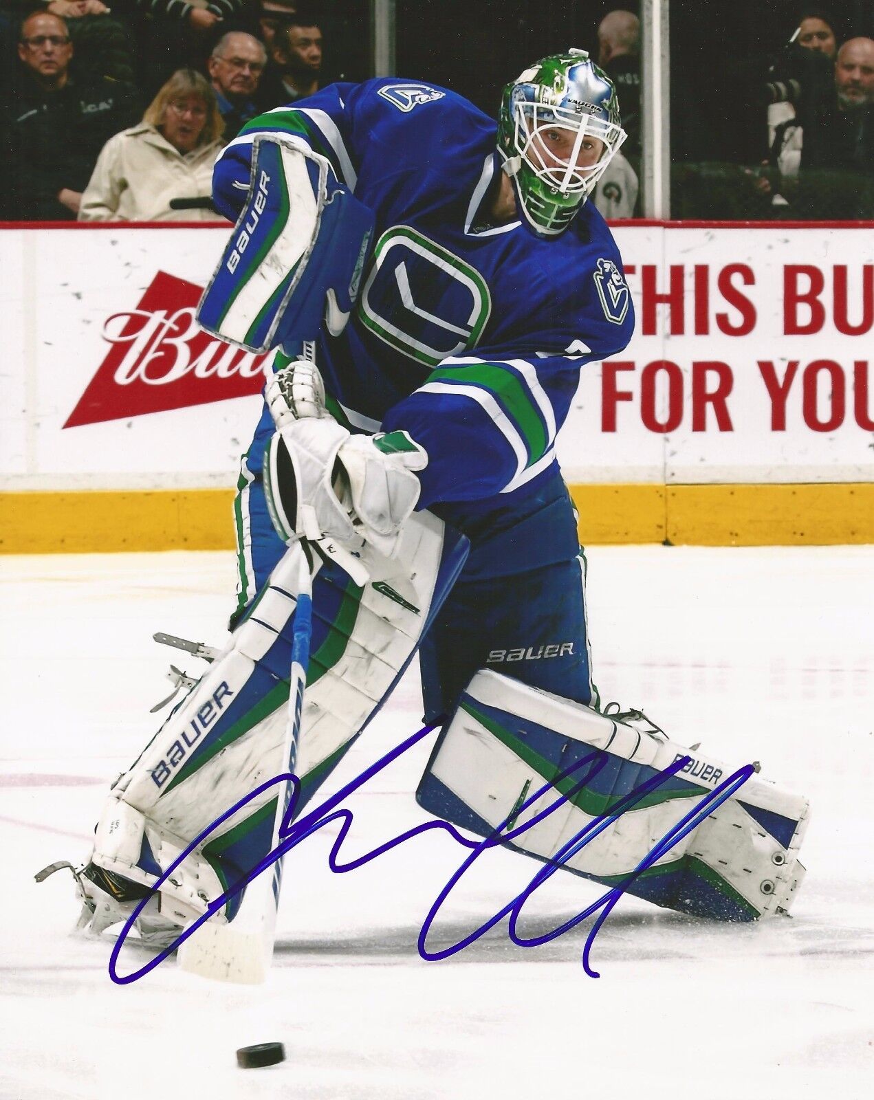 JACOB MARKSTROM SIGNED VANCOUVER CANUCKS 8x10 Photo Poster painting with COA