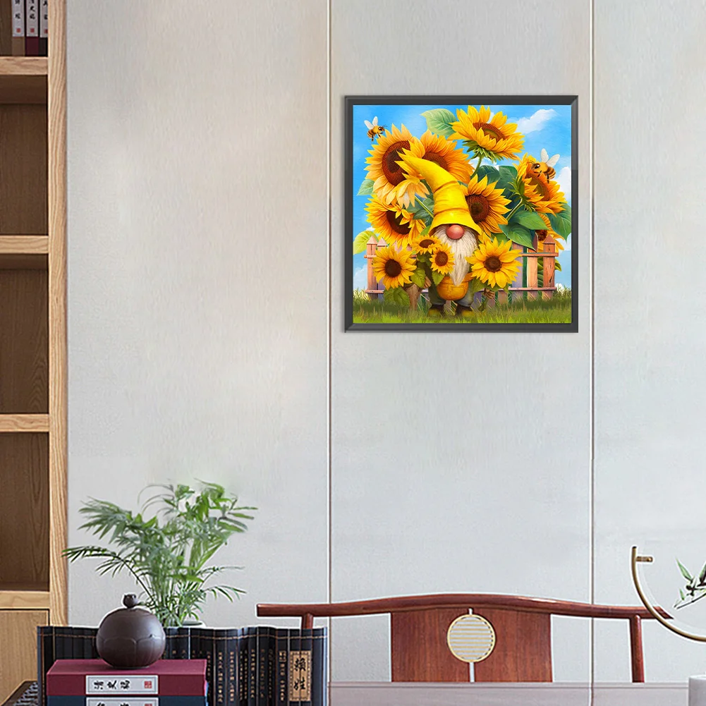 Diamond Painting - Full Round Drill - Sunflower Gnome(Canvas|30*30cm)